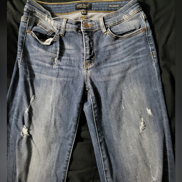 Judy Blue Relaxed Fit Distressed Jeans SZ 9/29 - Picture 2 of 6